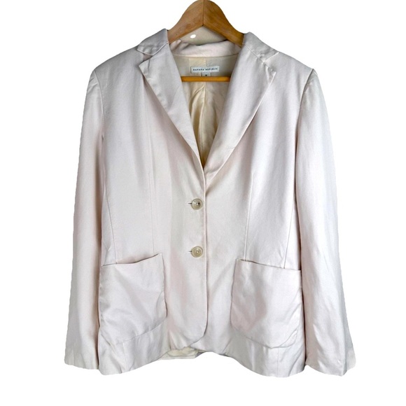 Banana Republic Women’s Silk Wool Blend Ivory Blazer Size 12 Career Capsule - Picture 1 of 13